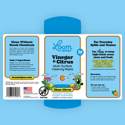 Vinegar & Citrus Cleaning Wipes